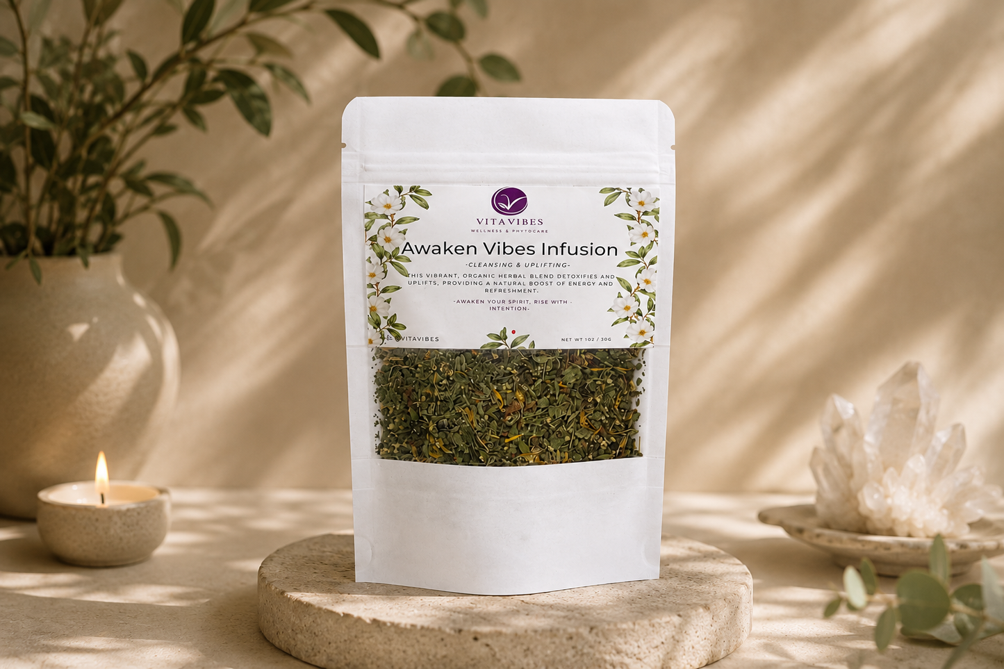 Awaken Vibes Infusion — Uplifting Herbal Tea for Energy & Clarity